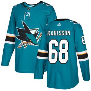 Herren San Jose Sharks Eishockey Trikot Melker Karlsson #68 Authentic Teal Grün Heim